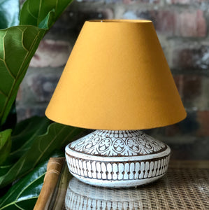 Retro table lamp with orange shade