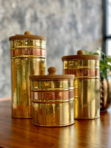 Brass set of canisters