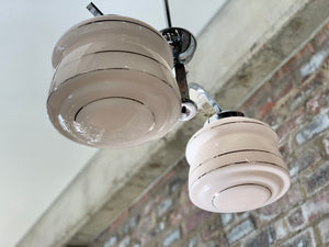 Ceiling Pendant With Pink Glass