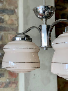 Ceiling Pendant With Pink Glass