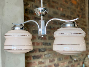 Ceiling Pendant With Pink Glass