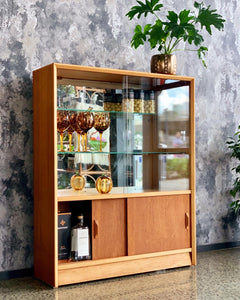 60's "Gibbs" teak bookcase/ drinks cabinet
