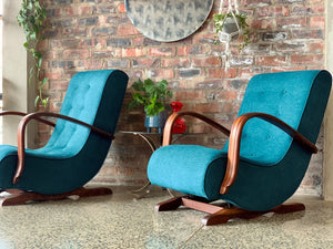 Pair of 'Banana' style rocking chairs