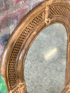 Cane arched mirror