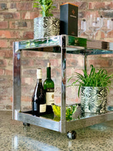 Load image into Gallery viewer, Chrome &amp; Glass Drinks Trolley
