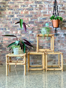 Square cane side table