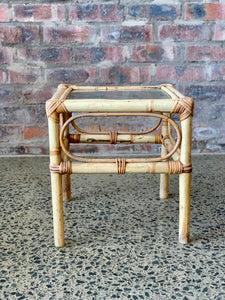 Square cane side table