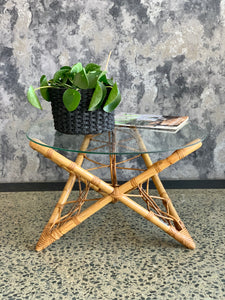 Unique retro cane side table