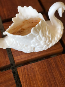White ceramic swan