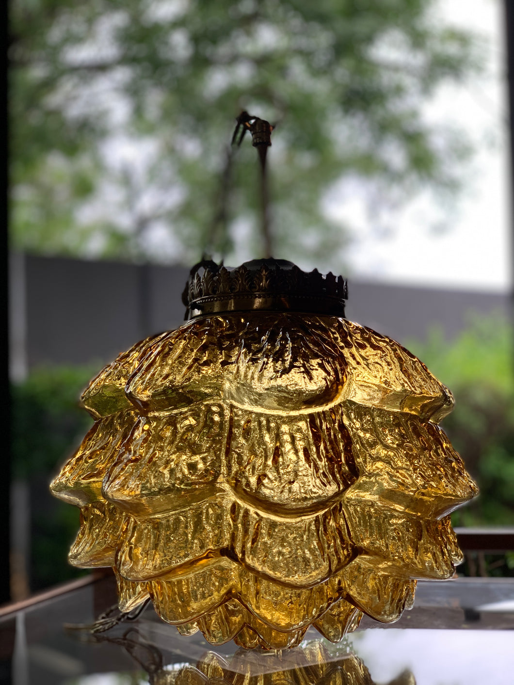 Retro Amber Ceiling Pendant