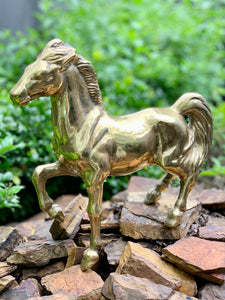 Vintage Solid Brass Horses