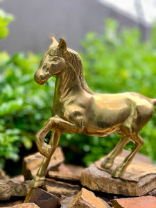 Vintage Solid Brass Horses