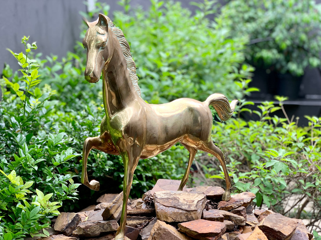 Vintage Solid Brass Horses