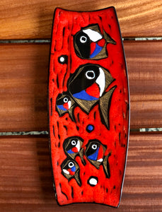 Franco Rufinelli school of fish art ceramic plate