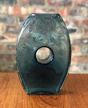 Load image into Gallery viewer, Vintage handblown blue glass vase
