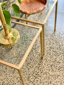 Pair of brass side tables