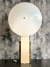 Load image into Gallery viewer, Mid-century Travertine &amp; Brass Lamp
