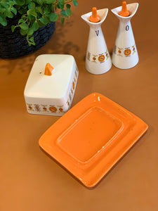 3 Piece Retro Porcelain Condiment Set