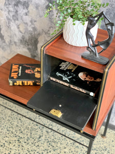 Steel & wood telephone table