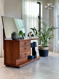 Retro Kiaat Dressing Table with Stool