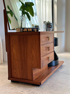 Retro Kiaat Dressing Table with Stool