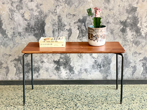 Small steel and wood side table