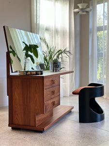 Retro Kiaat Dressing Table with Stool