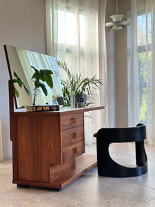 Retro Kiaat Dressing Table with Stool