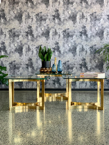 Pair of Brass & Glass Side Tables