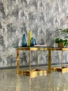 Pair of Brass & Glass Side Tables