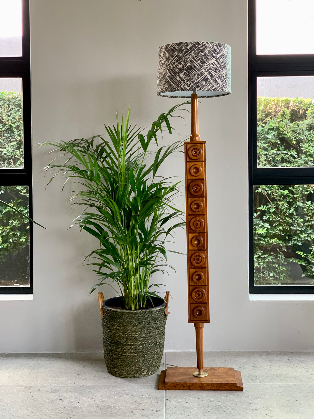 Mid-Century Kiaat Floor Lamp