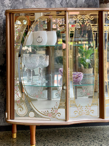50's Vintage display cabinet with gold detail