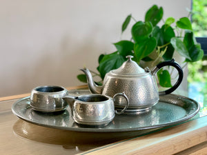 Vintage Civic Pewter Tea Set