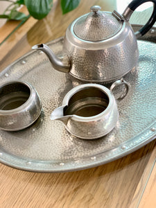 Vintage Civic Pewter Tea Set