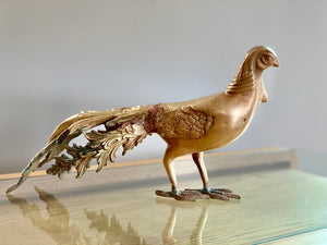 Vintage Brass Pheasant Figurine