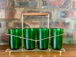 Set of Vintage Green Glasses
