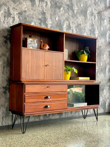 Mahogany wall unit/ drinks cabinet