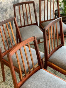 Mid-Century set of 6 mahogany dining chairs