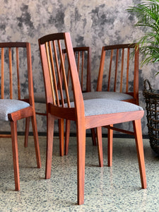 Mid-Century set of 6 mahogany dining chairs