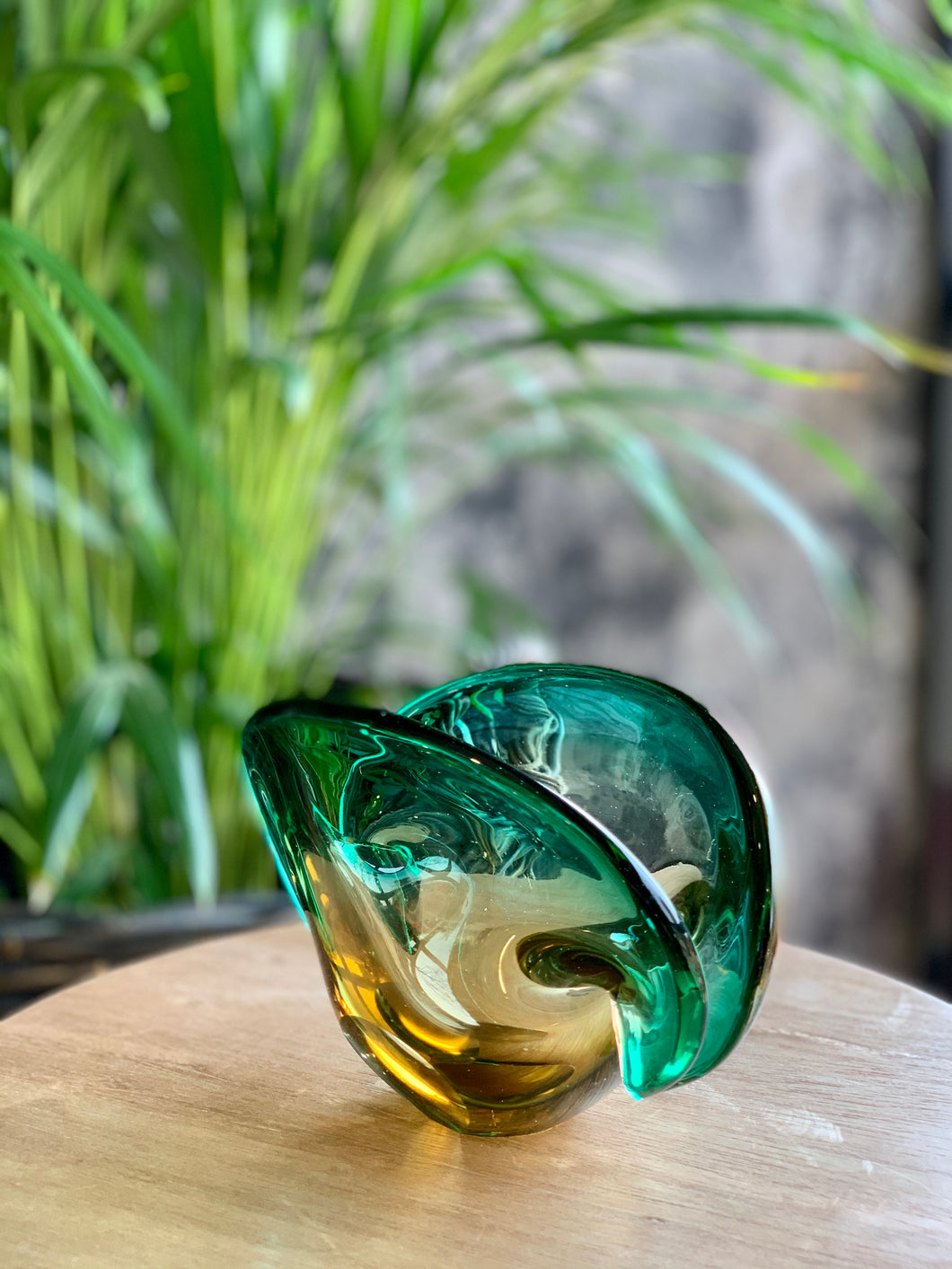 Murano Green and amber vase