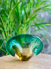 Load image into Gallery viewer, Murano Green and amber vase
