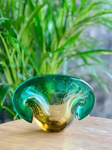 Murano Green and amber vase