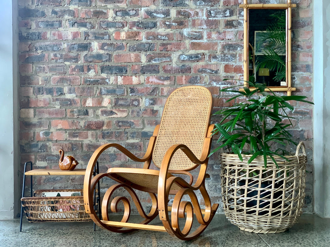 Vintage Bentwood Cane Rocker