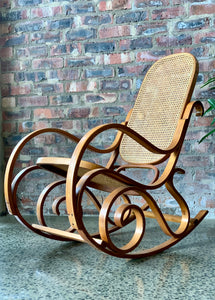 Vintage Bentwood Cane Rocker