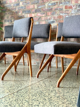 Load image into Gallery viewer, Set of 6 retro dining chairs
