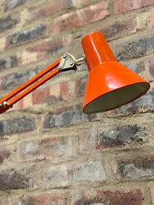 Retro orange clip-on desk lamp