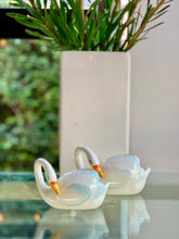 Load image into Gallery viewer, &quot;MidWinter&quot; Pair of Porcelain Swans
