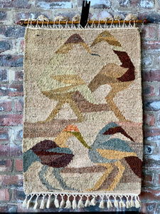 Woven Abstract Bird Pattern Wall Art