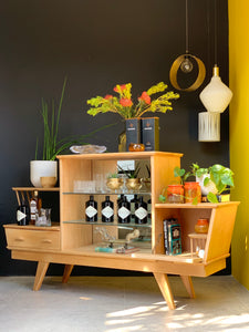 Retro Oak Display / Drinks cabinet