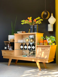 Retro Oak Display / Drinks cabinet